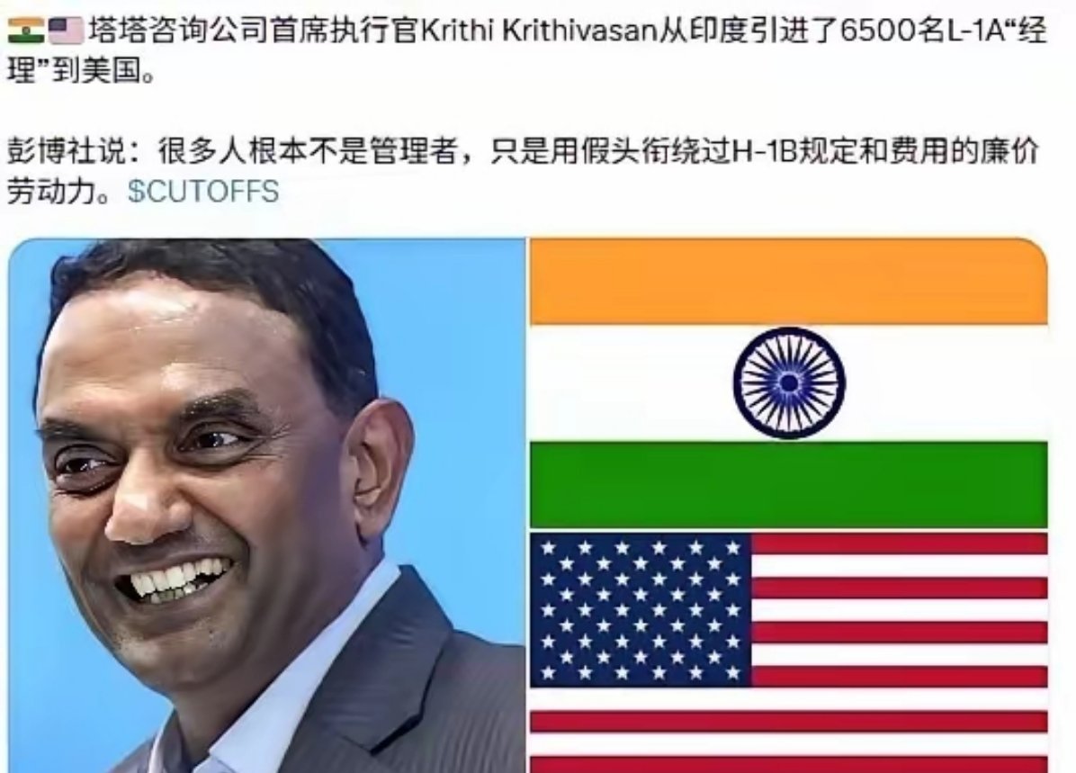 钻美国签证漏洞！印度巨头造假头衔，6500名普通工人摇身变“经理”赴美务工。 