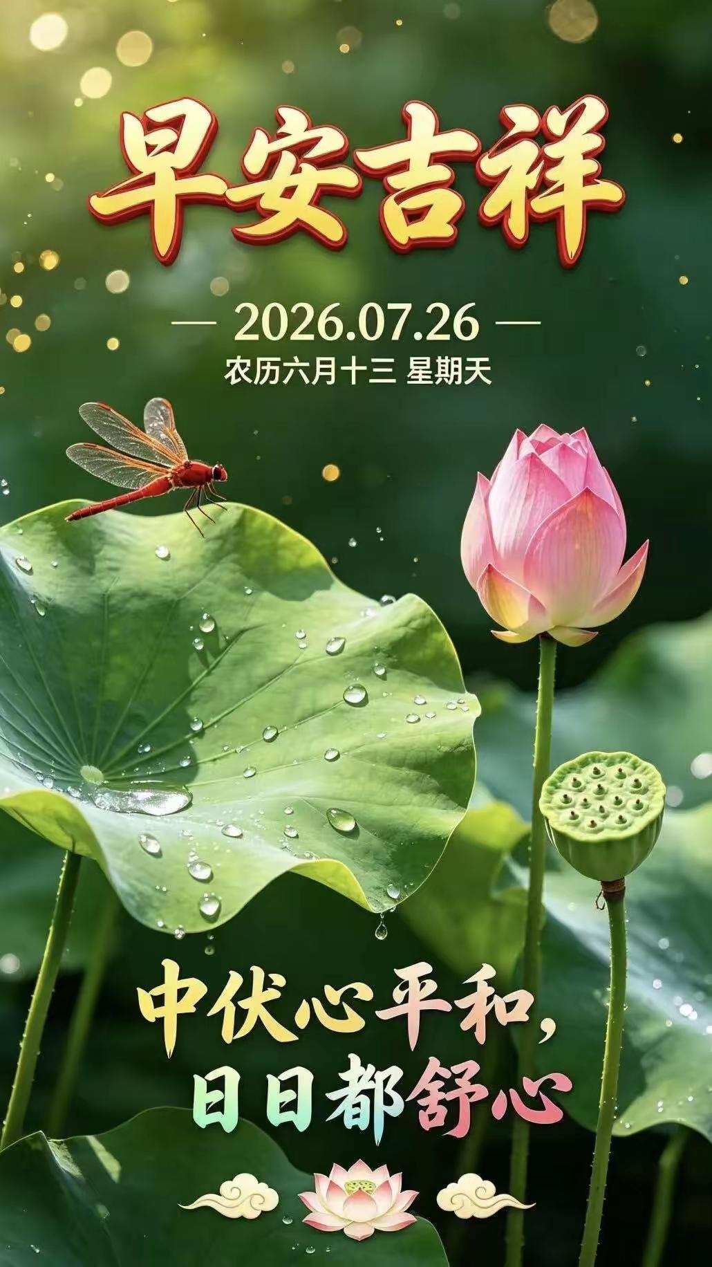 7.26日[燃烧的心][福]早上好[招财进宝][大笑]
最好的风景是今天，吉祥如