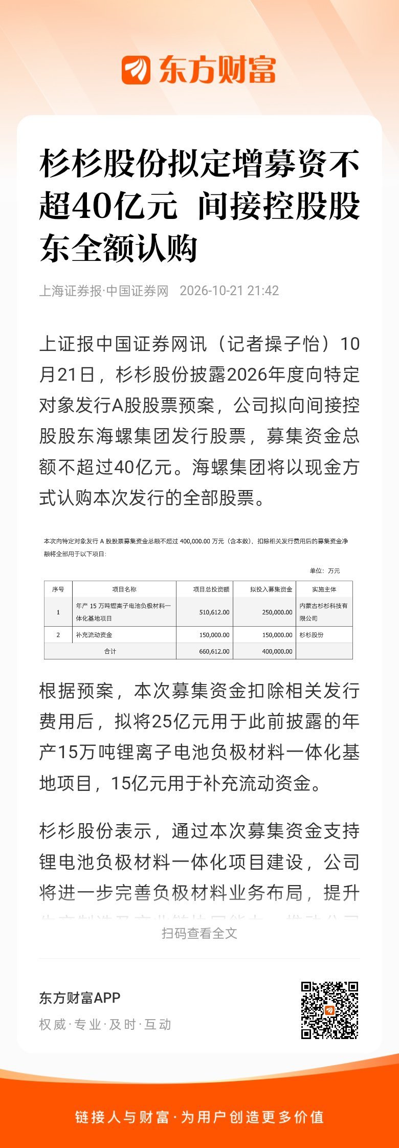 海螺集团进一步控股杉杉股份 sh600884[股票]东方财富股票【杉杉股份拟定增