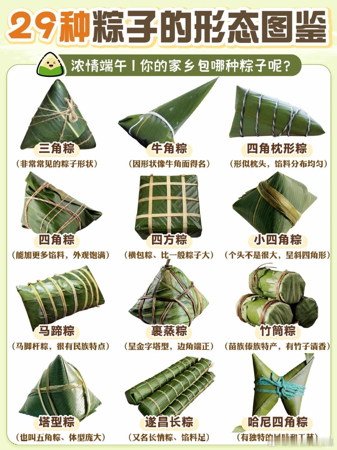 端午粽子的6种包法，端午年年有，粽子形态各不同，粽子到底有多少种？🧐来看看各地