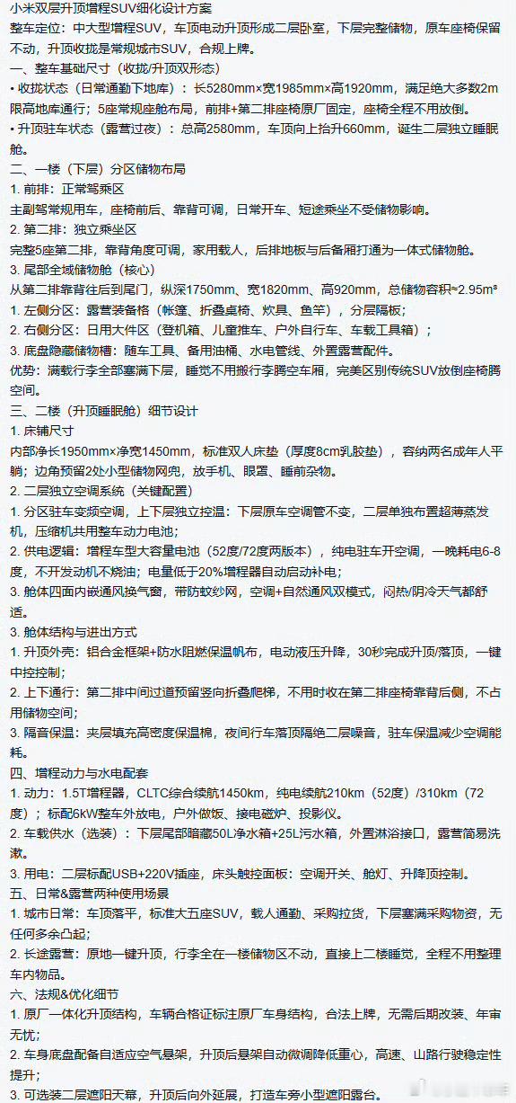 小米昆仑系列SUV最新信息，这是水管爆了吗。后续：找到消息源头了，群友豆包编的，