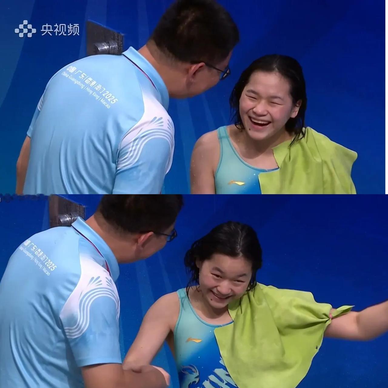 全红婵这心可真“大”！
拿了第五名还能乐呵呵的，
好多人可能觉得名次不理想就该失