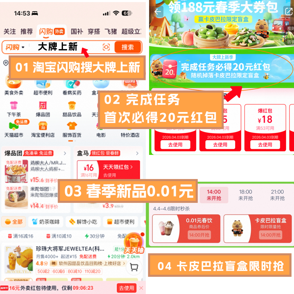 清明假期叠加春假激发经济新活力 清明+春假双假期太爽啦，出门少不了吃点好的！上淘