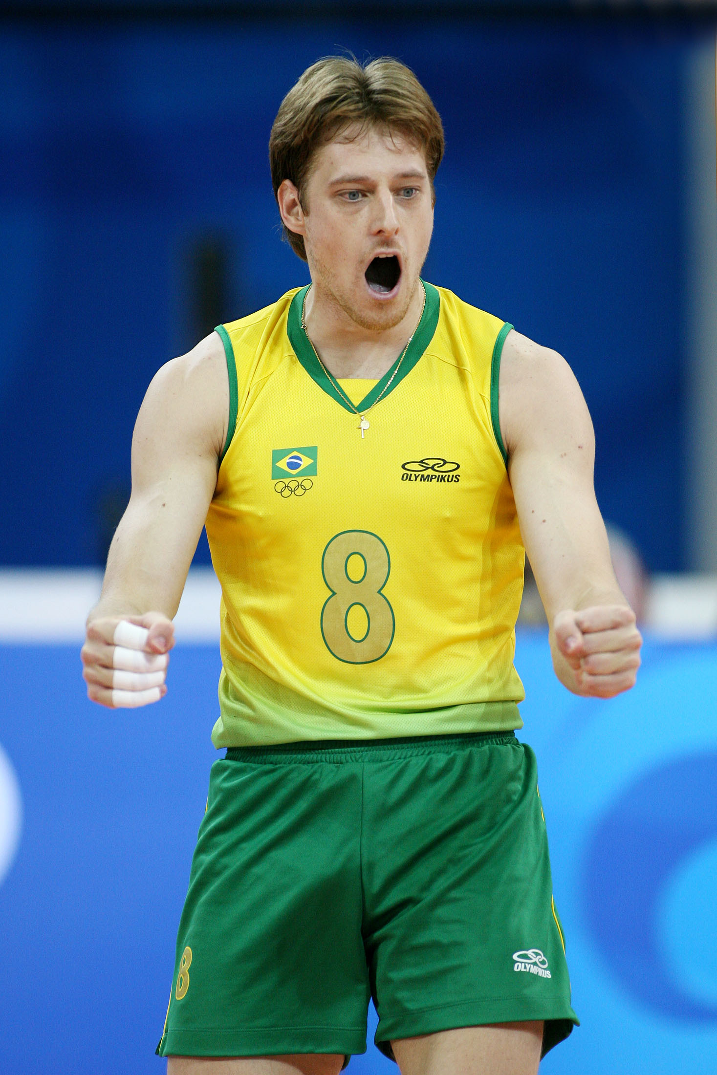 2008年北京奥运会巴西🇧🇷男排接应穆里洛（🇧🇷雅克琳娜的老公），一对夫