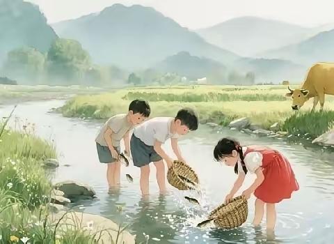 人生回忆是童年
 烦恼忧愁全靠边
 莫问人生何处去
童言无忌乐无边。