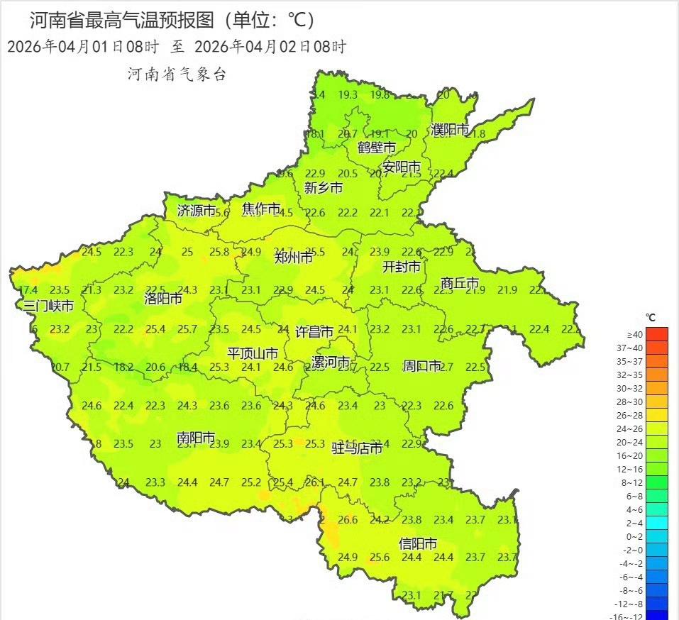 ！！！下周一（4月6日）信阳、南阳局部要冲30℃啦！🌡️🔥 ​（河南气象）信