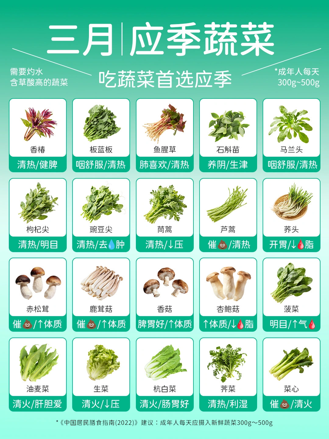 3 🈷️ 应季蔬菜速查👆 ｜吃蔬菜首选应季🥦