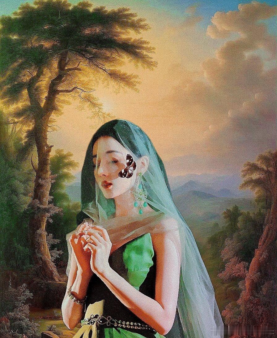 这难道不是中世纪油画吗？[偷笑]#迪丽热巴 行走的油画# ​​​
