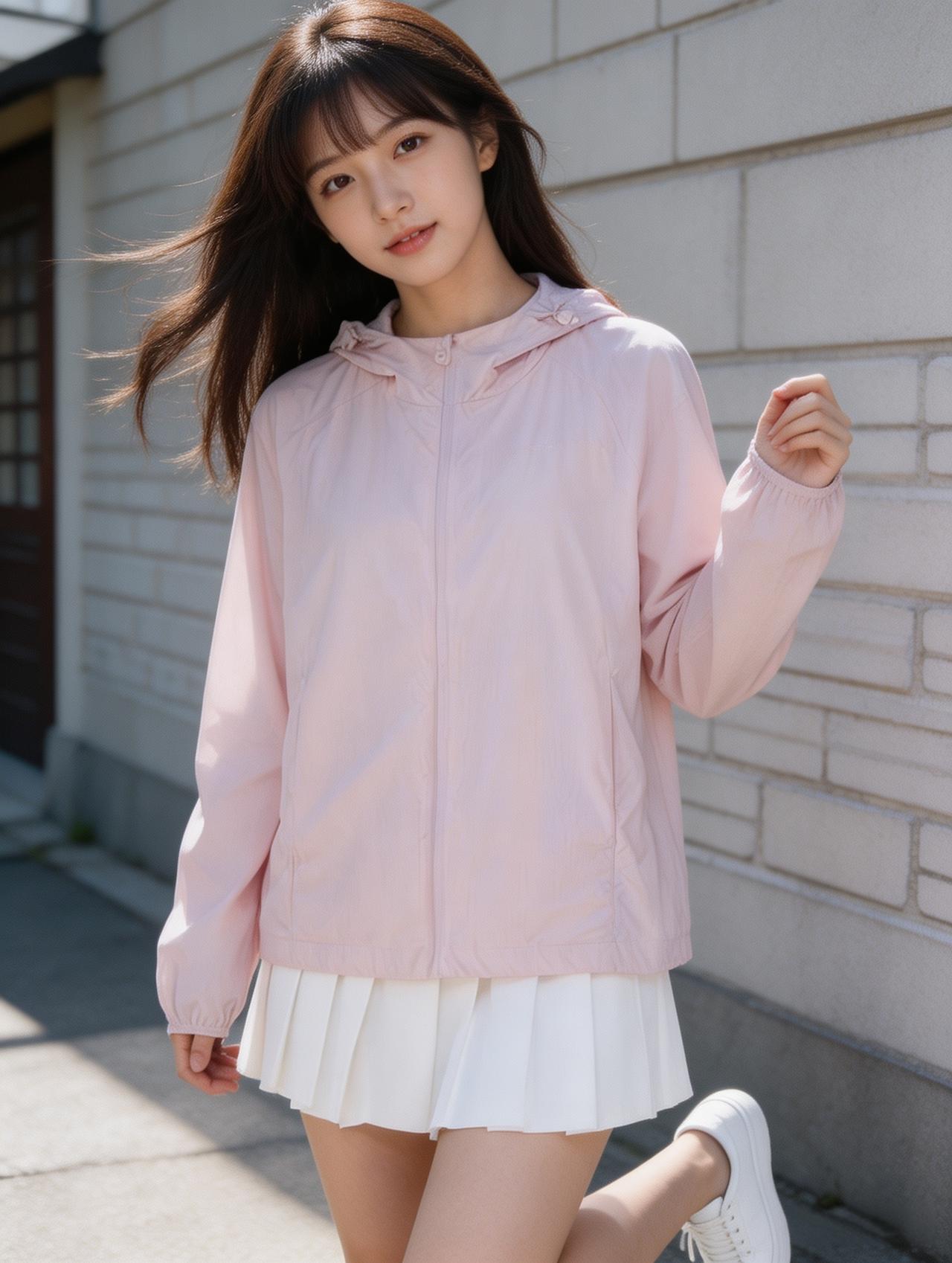 粉色外套+白色百褶裙，元气少女穿搭指南💕嫩粉色系穿搭 粉系少女感穿搭 粉色长袖