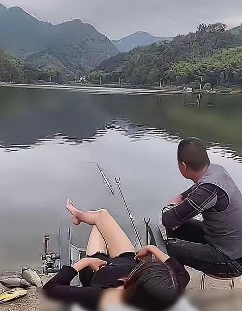 我感觉这是钓友们的最高境界，也是最高享受的钓鱼生活。绿水青山，湖泊荡漾，美景美女