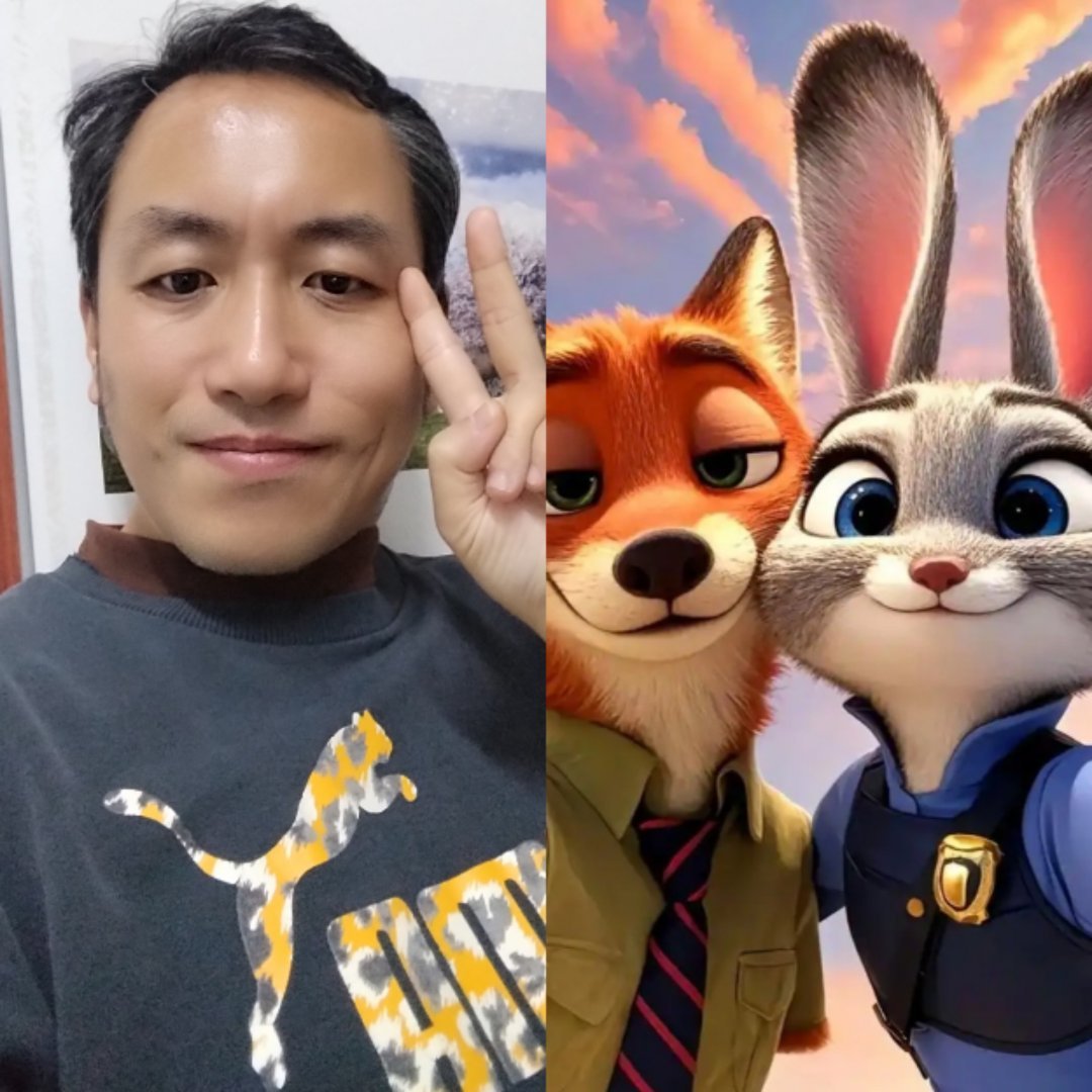 2025年12月4号我与电影：“疯狂动物城二”里面人物角色扮演——“狐狸尼克和朱