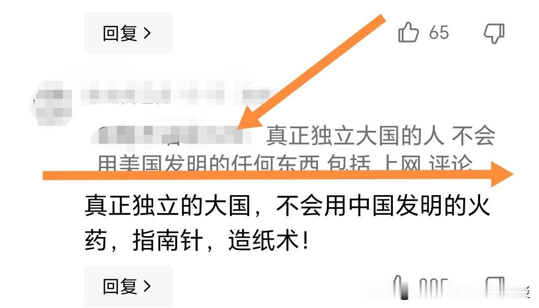 按照这位网友的观点，那世界上就没有真正独立的大国了。既然真正独立的大国，不能用美