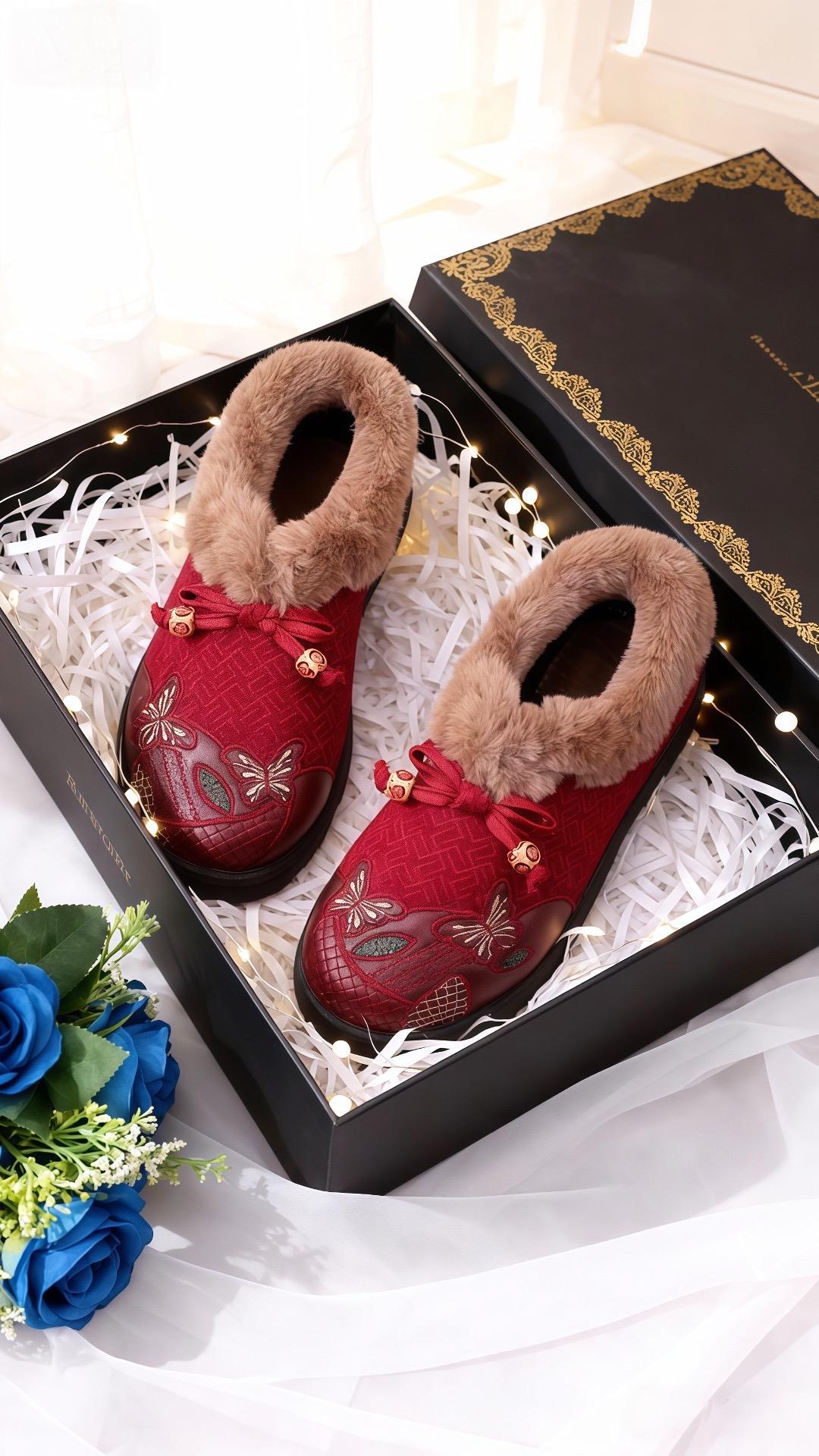 软底防滑女鞋加绒女鞋 暖和保暖