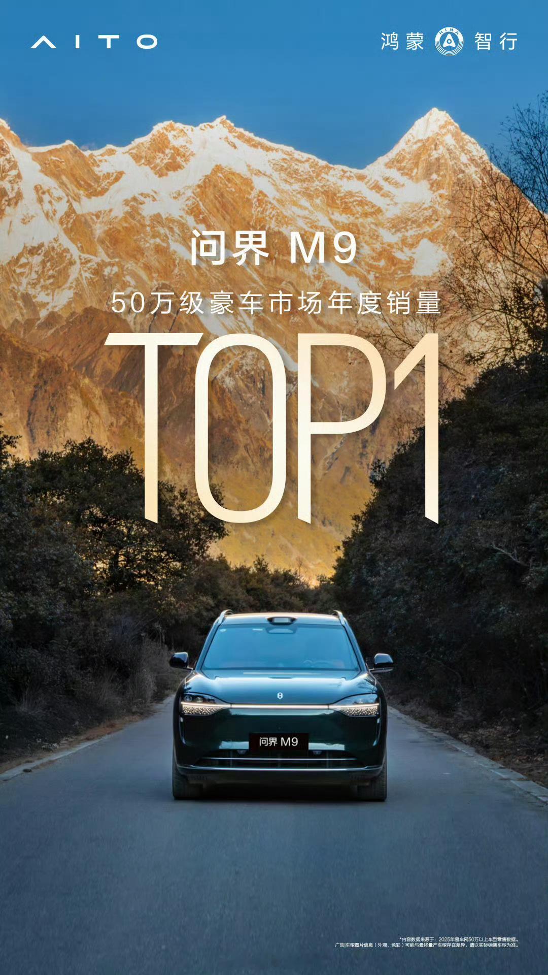 问界 M9 拿下 50 万级豪车市场年度销量冠军。问界m9308_IO新能源汽车