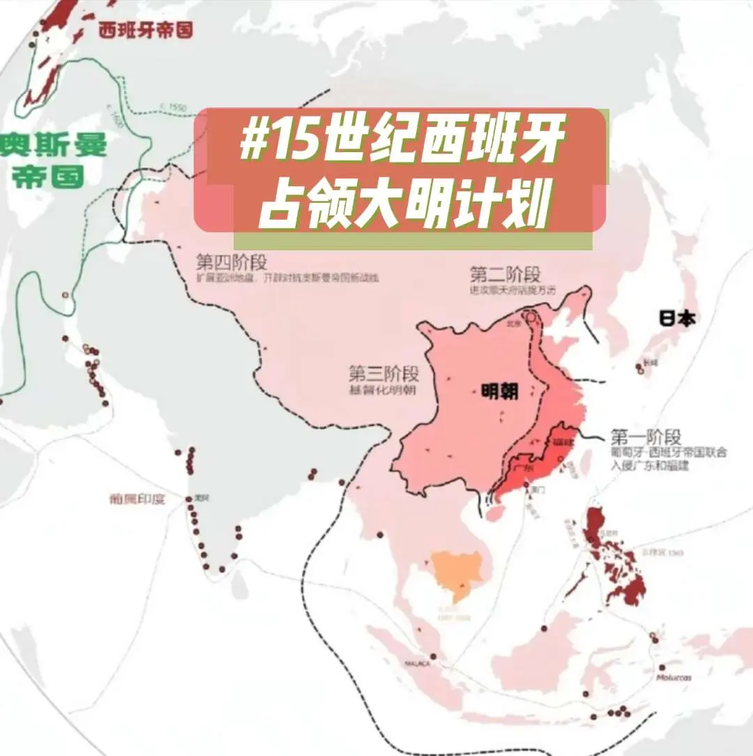 揭秘：西班牙帝国占领大明帝国步骤。15世纪西班牙开启全球殖民时代，计划...