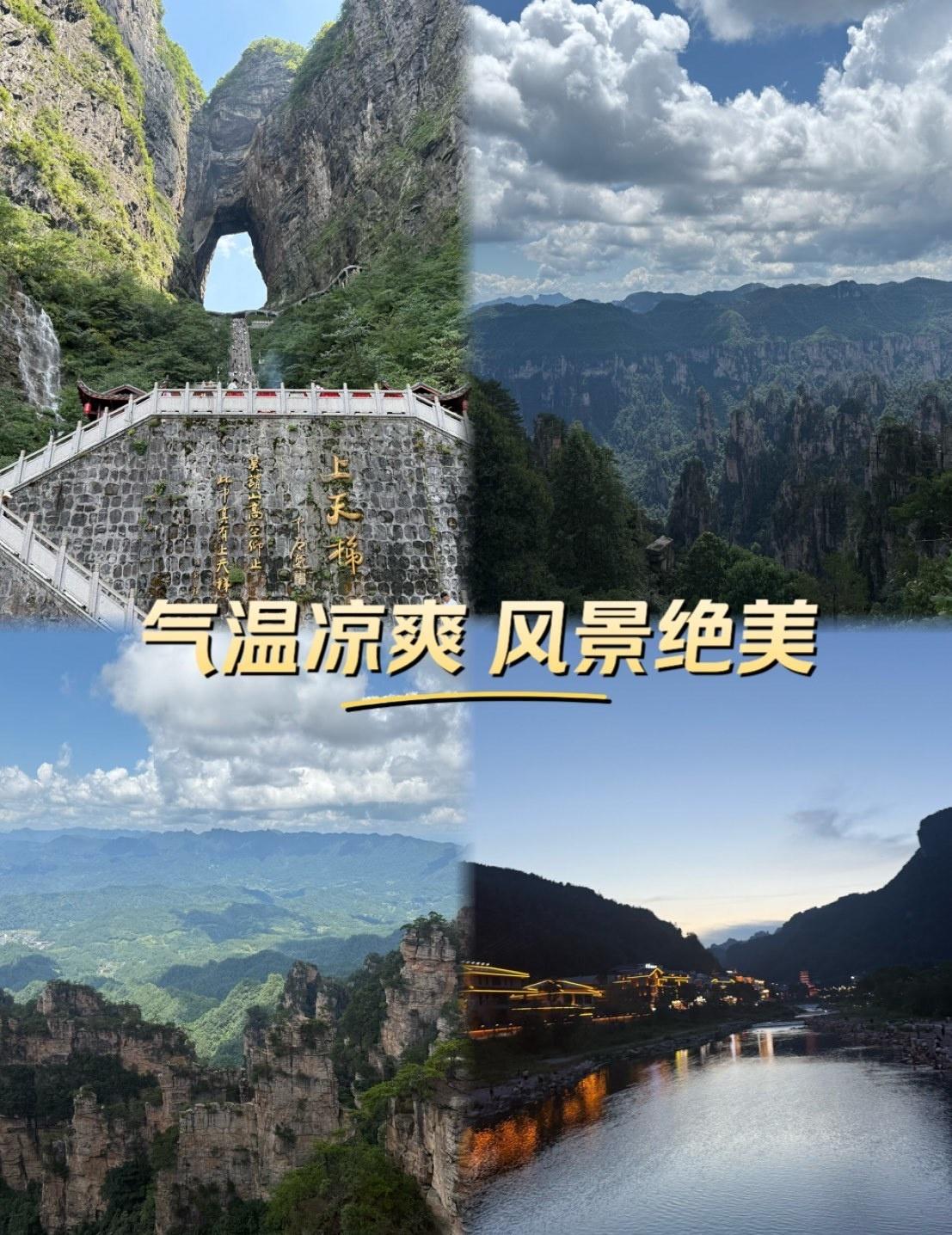 在这个炎热的夏天，上周五起一家老小奔赴张家界，全程无雨，享受三天两晚的山野清凉之