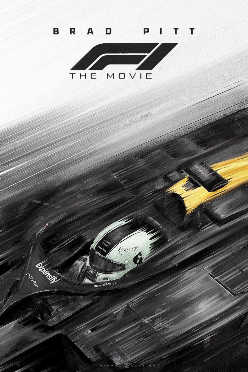 一组《F1: 狂飙飞车》的艺术海报，本片豆瓣评分已上涨至8.7分 ​​​