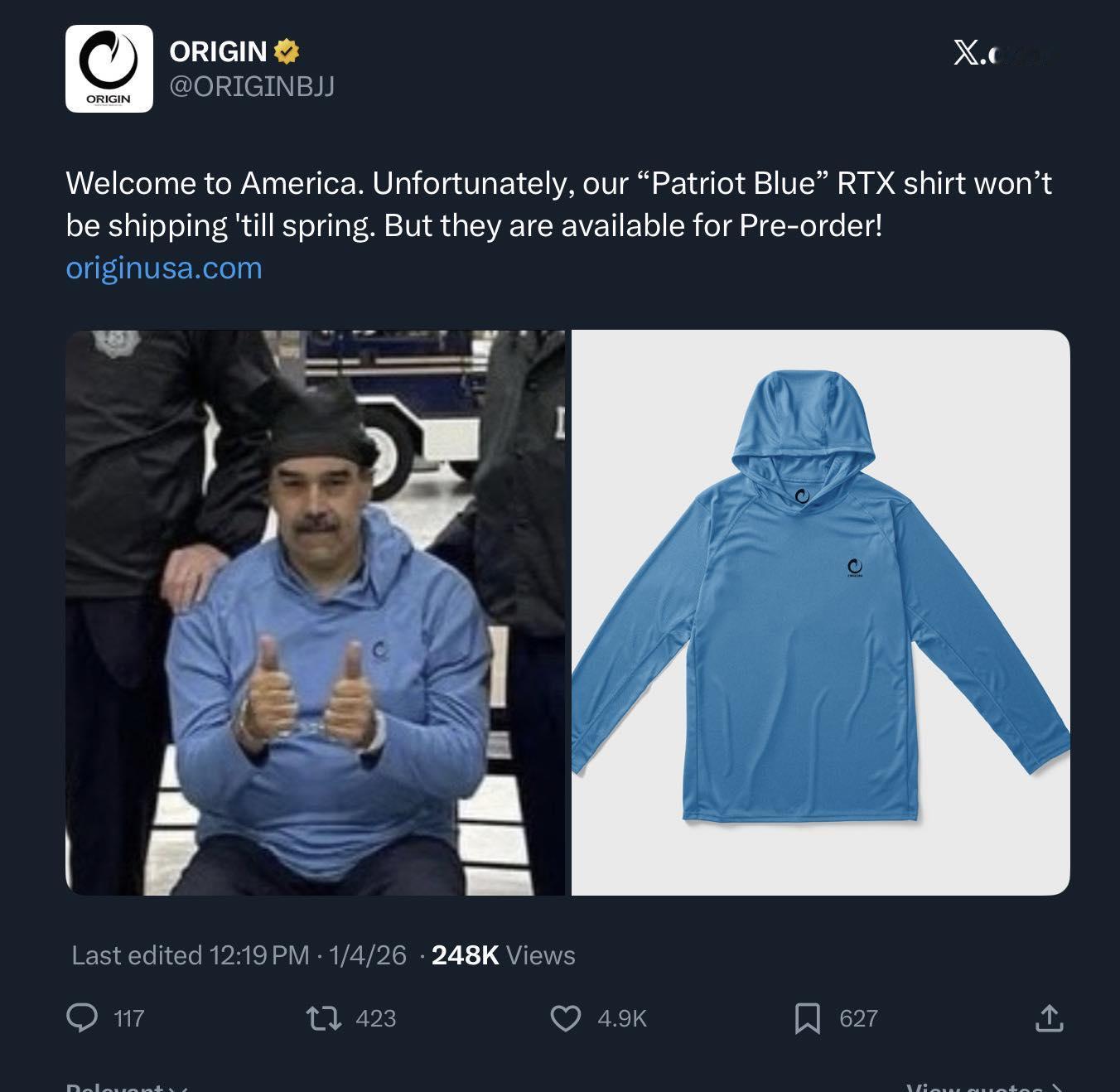 “好消息，委内瑞拉总统穿了我司的产品，坏消息，没货。”委美冲突