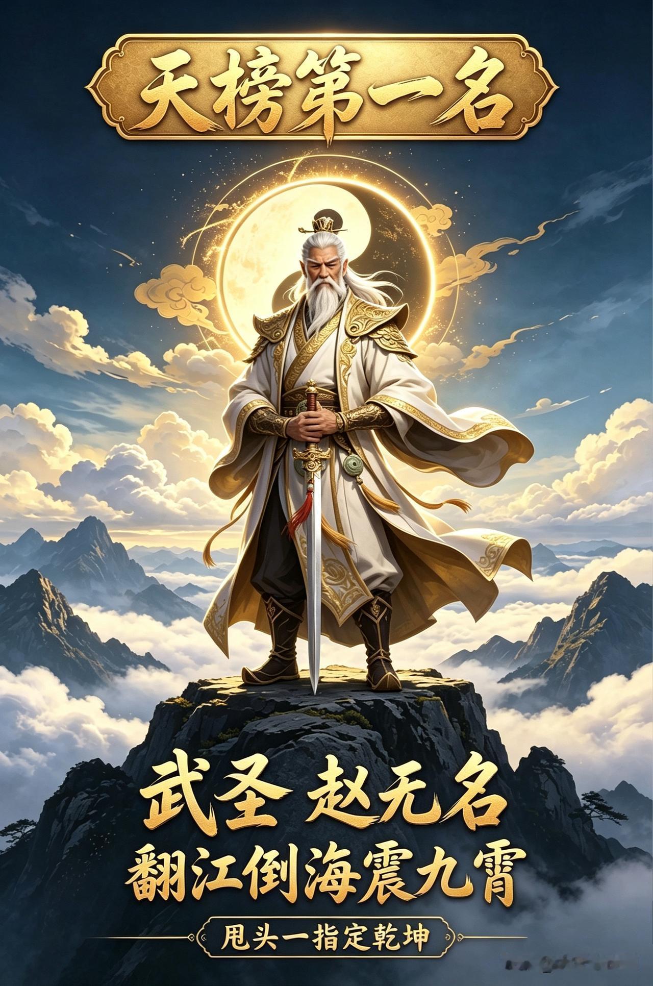 《大宋剑侠图》天榜十四名高手排名海报和东南西北四小圣分别是谁？
①第一名武圣：翻