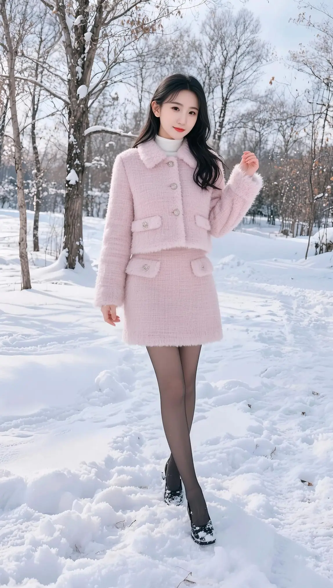 AI雪地甜系照 ai创作