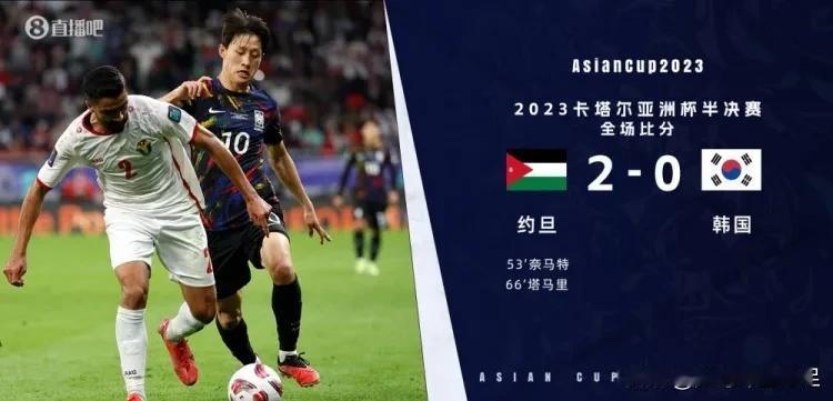 亚洲杯，韩国0-2约旦，约旦首次晋级亚洲杯决赛，韩国0射正，揭露出2个可笑事实
