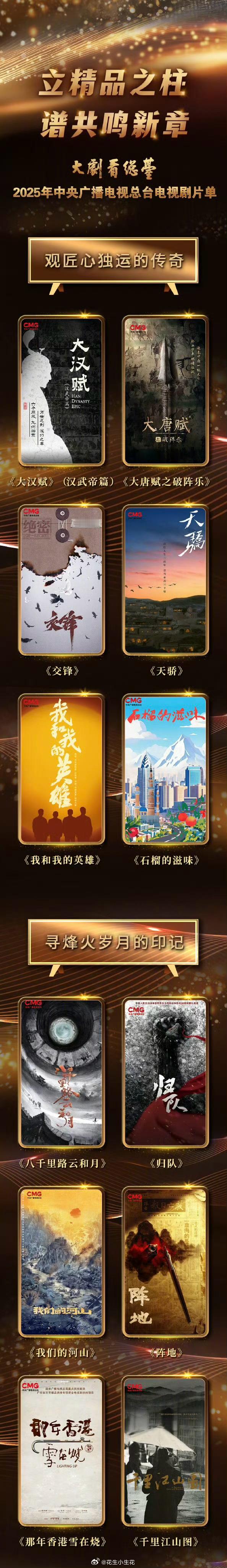 总台2025年电视剧片单，五大板块完整片单 
