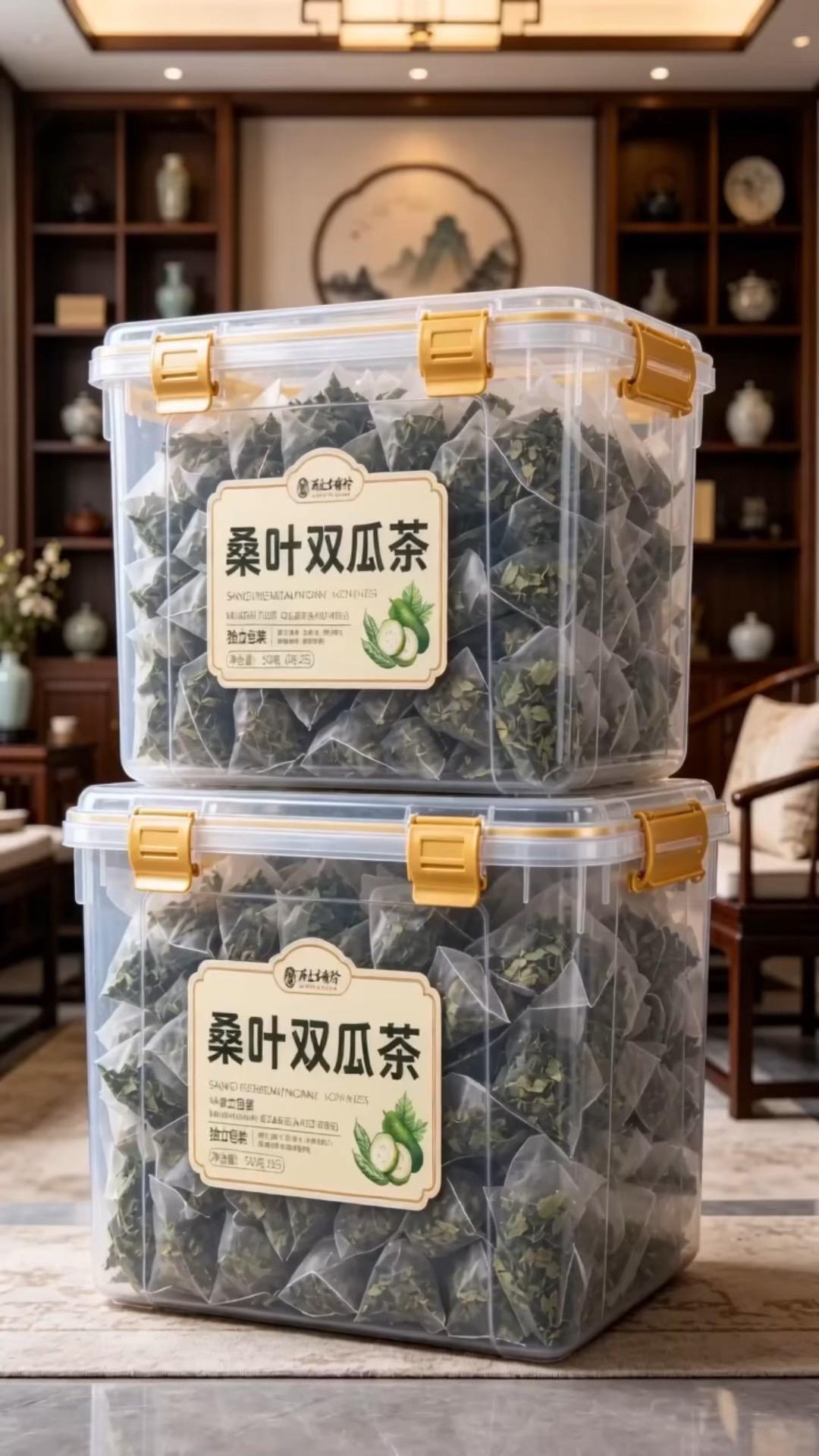 桑叶双瓜茶！天然食材搭配，独立三角包，开水一冲就能喝，久坐党、控糖党日...