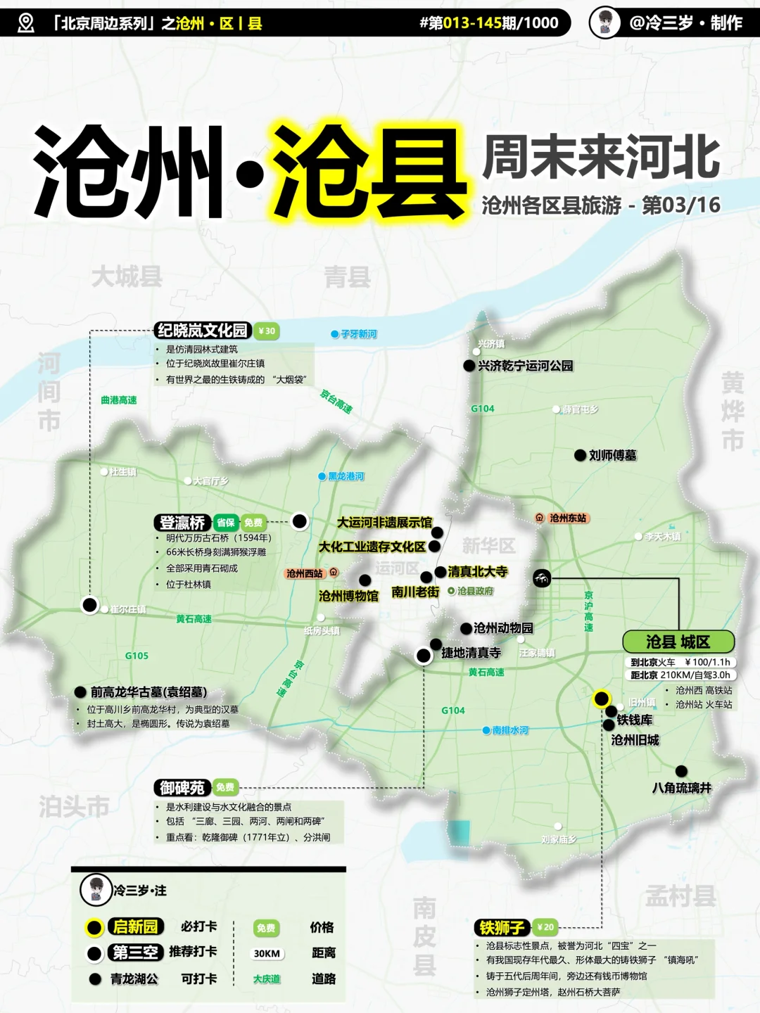 来沧州，总得在沧县看铁狮子吧！但太破了