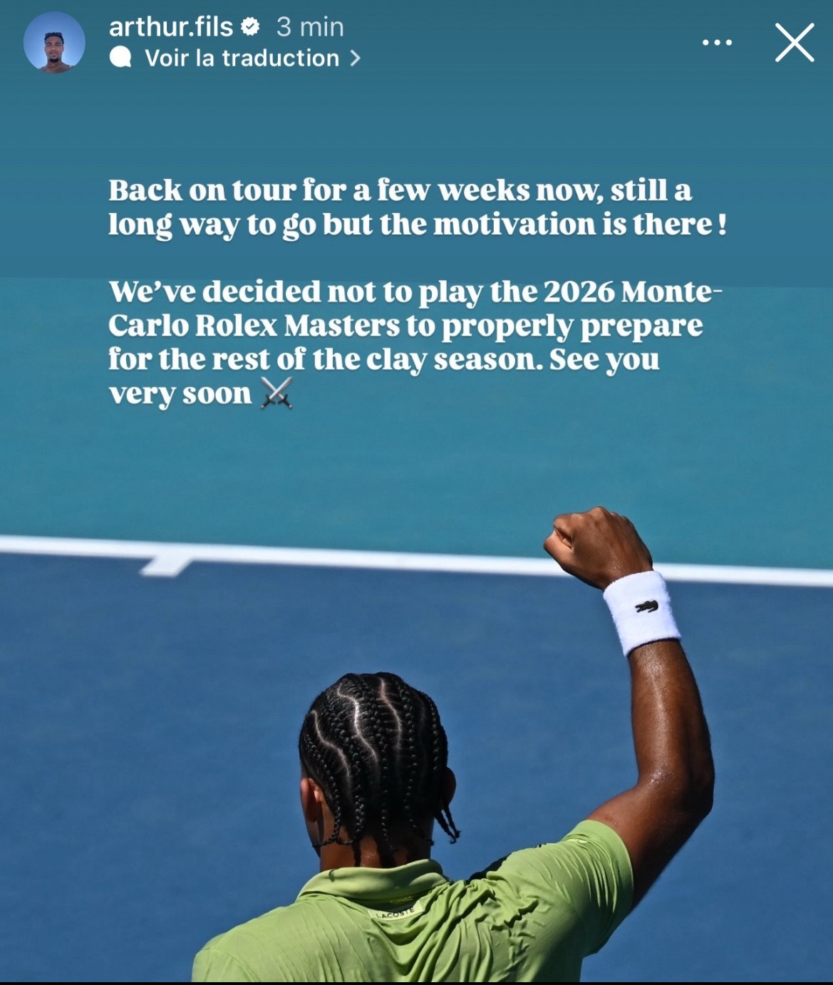 网球talking大会 菲斯退出蒙特卡洛大师赛！ATP