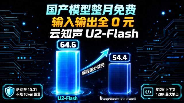 云知声 U2-Flash 整月免费，输入输出 0 元不绑卡，3 步接入 Claude Code