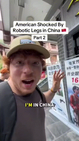 美国网红惊叹中国太先进：爬山竟能用上外骨骼装置，一天租金仅22美元

近日，美国