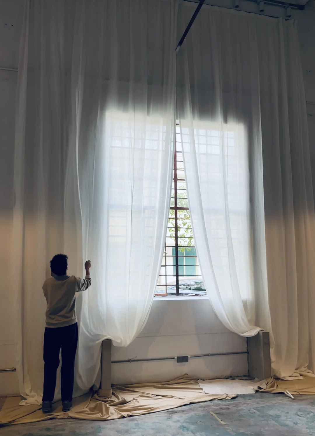 7 米高的纯亚麻窗帘👀我也是第一次见