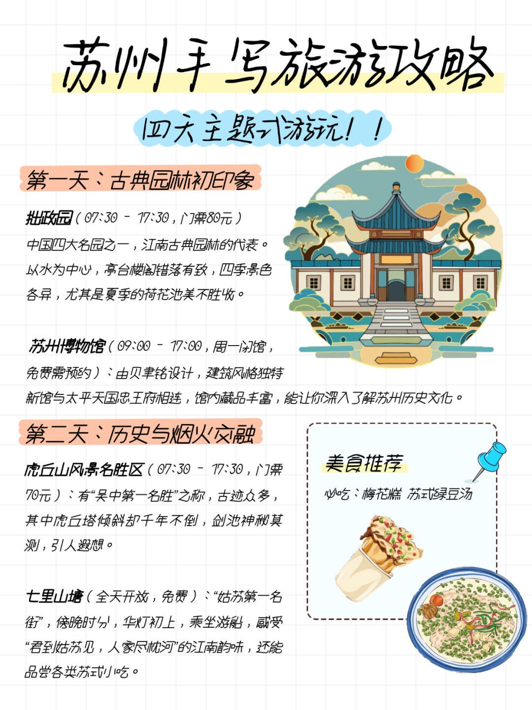 女大📍苏州旅游攻略（手写版）请查收！