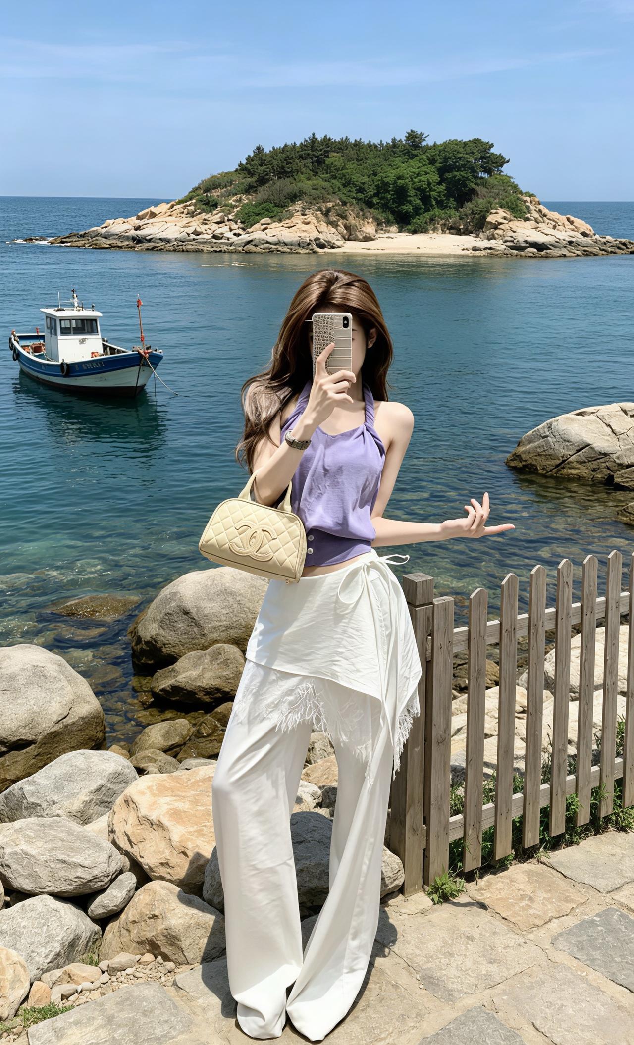 吊带阔腿裤穿搭 夏日高腰阔腿裤 度假风阔腿裤 五一出游穿搭