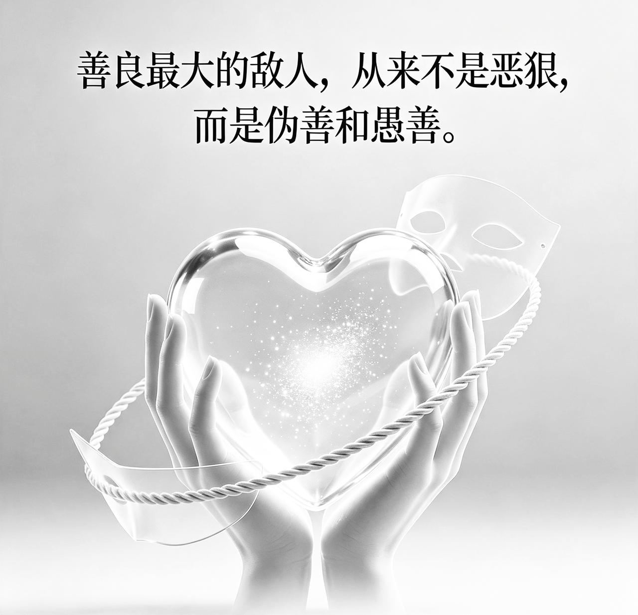 善良最大的敌人，
从来不是恶狠，
而是伪善和愚善。

凶狠的恶摆在明面上，
人人
