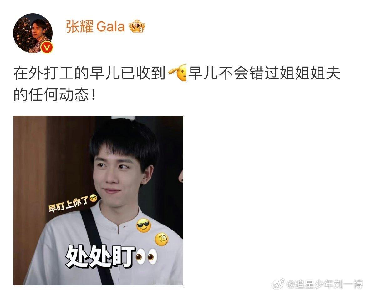 #张耀喊话隔空盯杨紫许凯动态#这波隔空喊话真的是笑发财了，咱们的张耀弟弟也是个宝