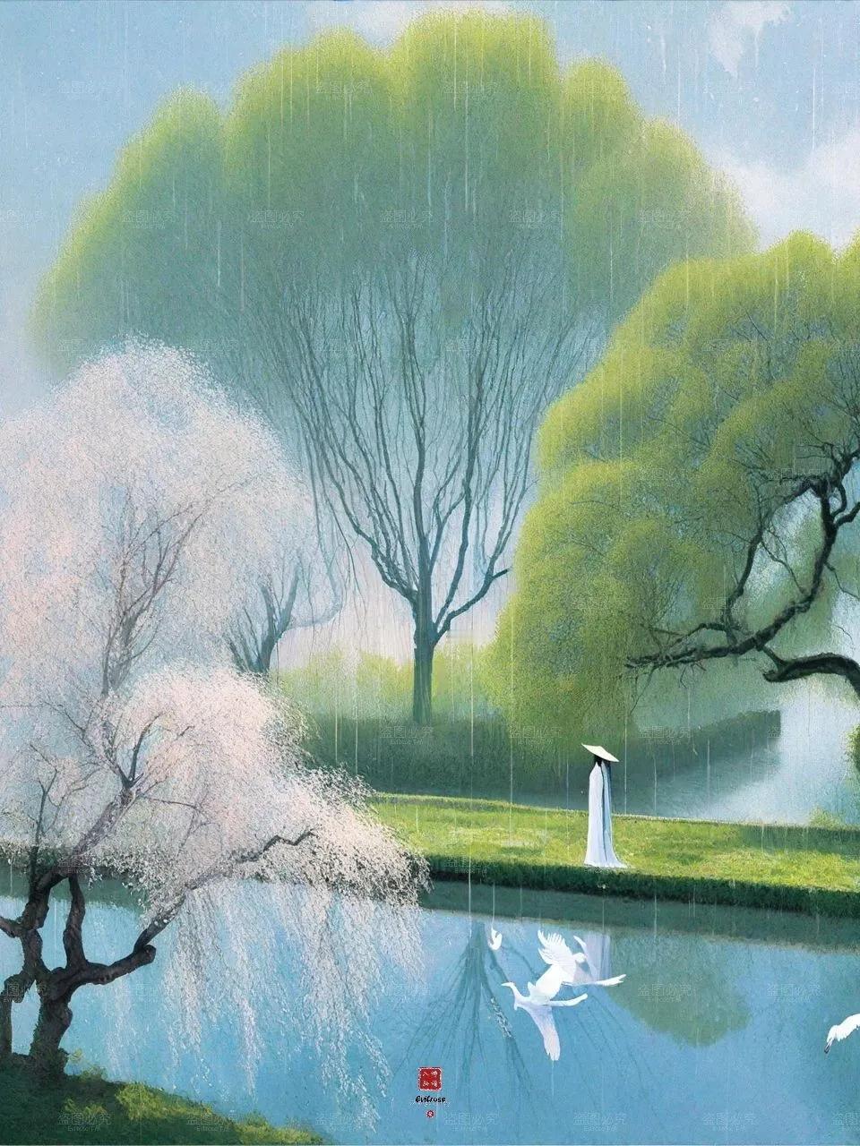 枕上片时春梦中，行尽江南数千里。——岑参《春梦》
【释义】不知不觉地沉沉入梦，在