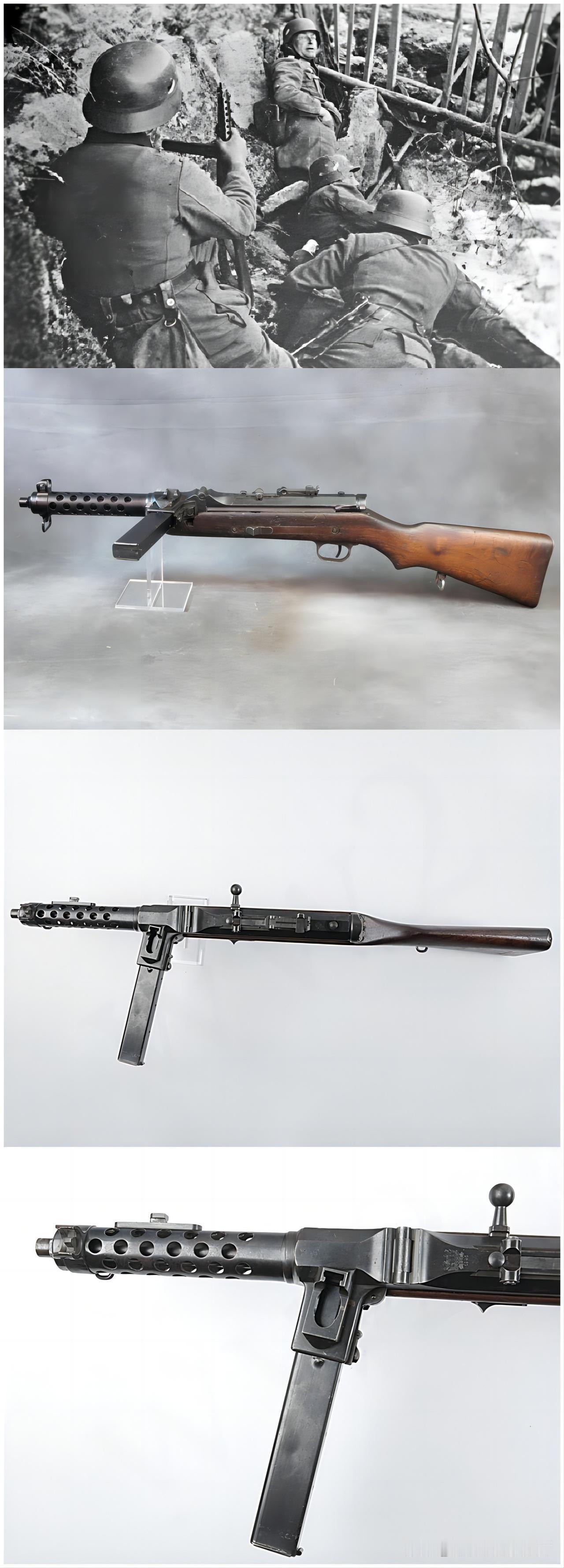 “出口转内销”的德国冲锋枪——1940年，德军在挪威战役中匍匐前进。大家注意：画