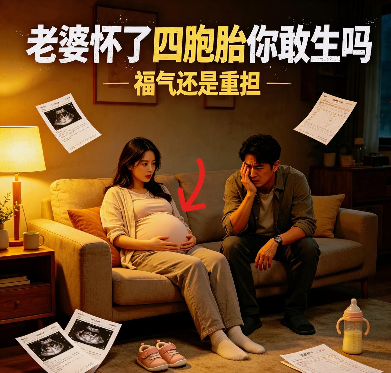 很多人觉得四胞胎是天大的福气，一次性儿女双全，不用多次备孕受苦，出门回头率拉满，