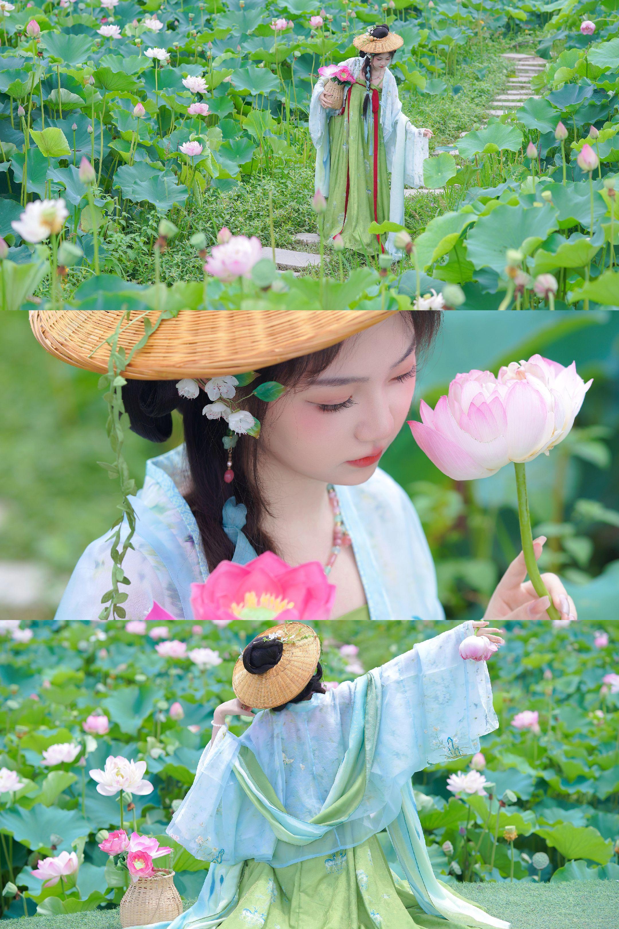一组荷花客片，太喜欢了～去花田坝子拍的，花开的正好，拍出来一大片荷花的感觉～