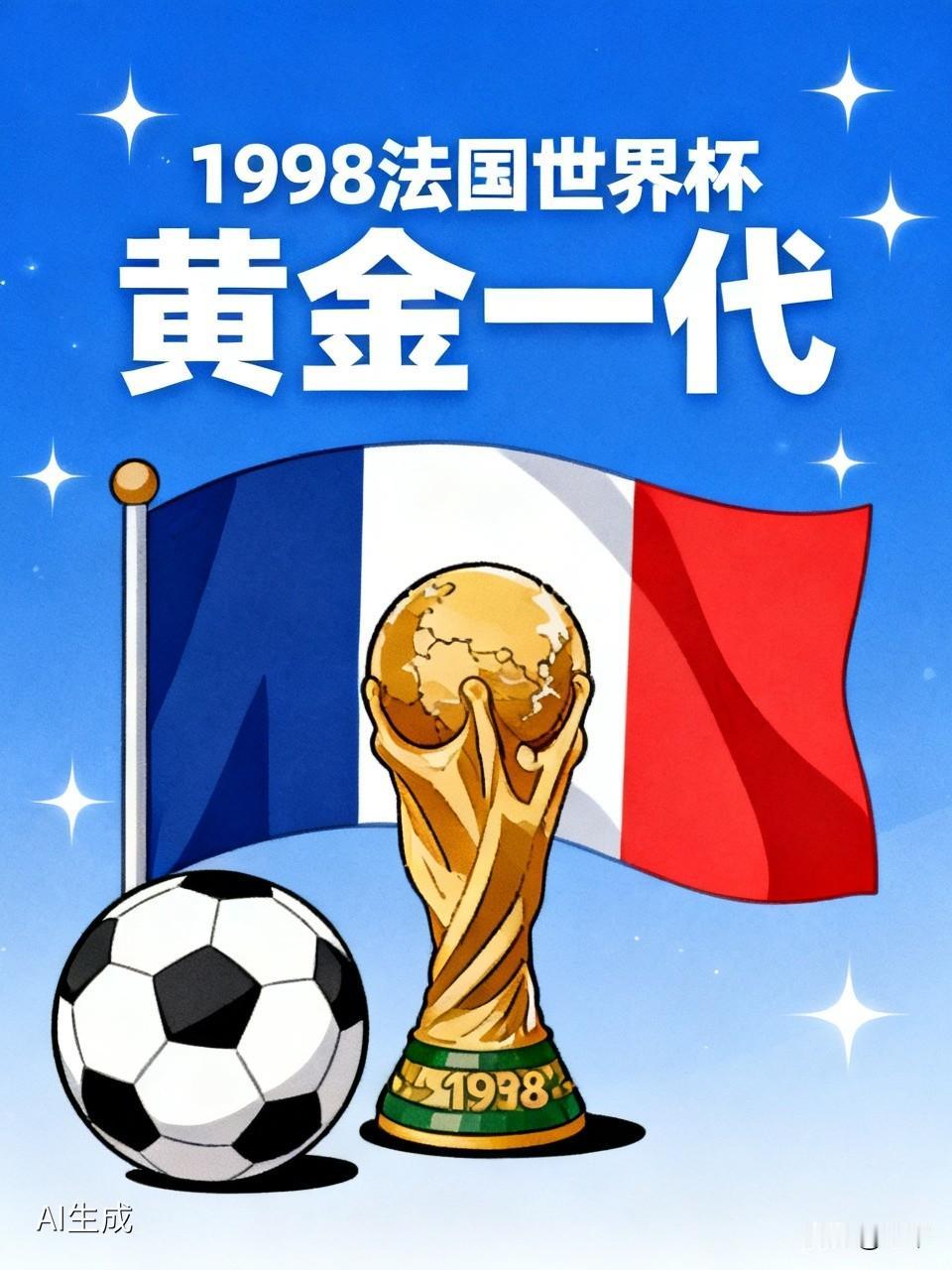 1998年（法国）齐达内，亨利。
群星均衡，本土圆梦，是老球迷记忆里诸神云集的一