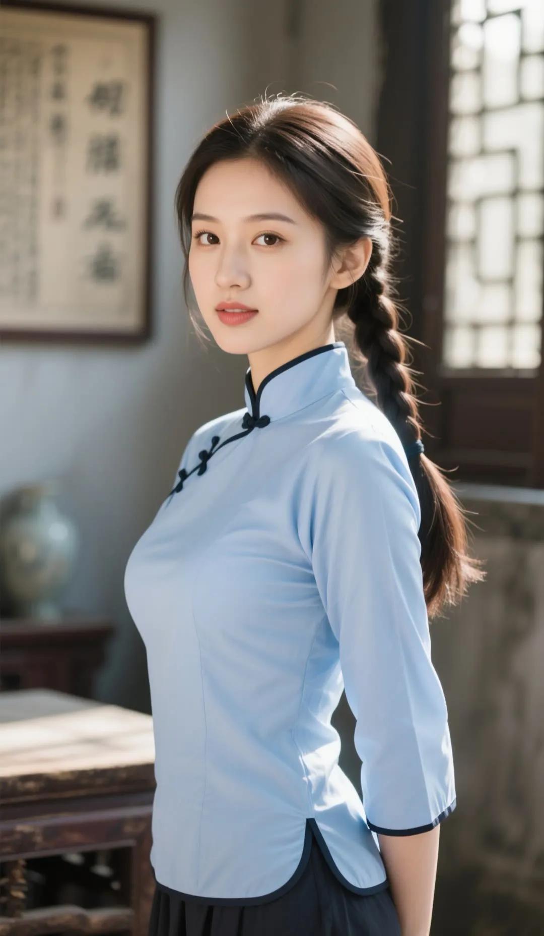 民国女学生  旗袍风情  旗袍美女 复古民国女学生风