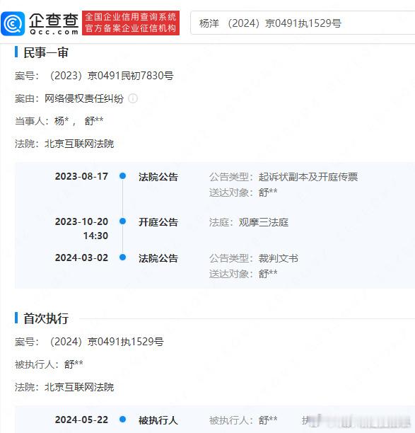 杨洋黑粉被强制执行，执行标的一万元支持我🐏维权到底 ​​​
