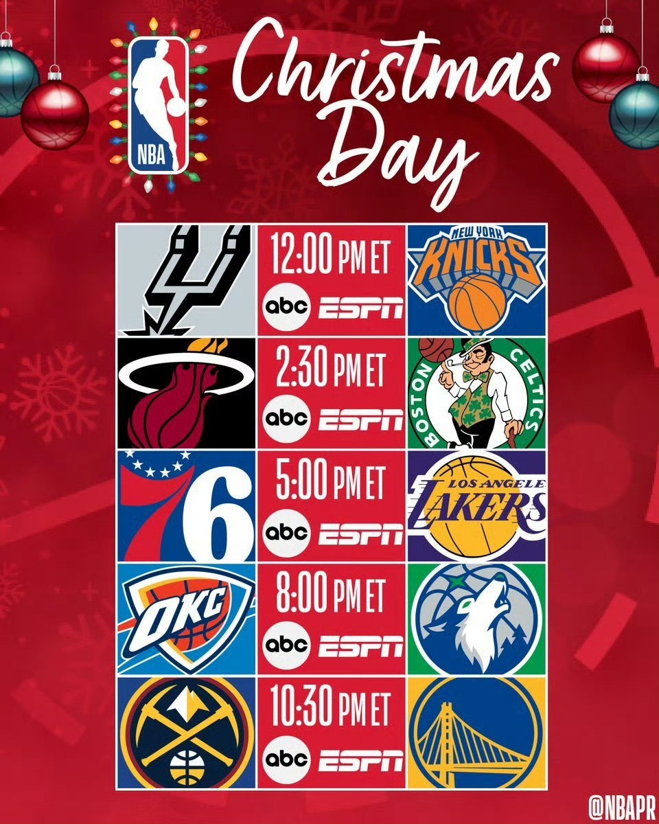 NBA官方宣布：新赛季圣诞大战热火vs凯尔特人！nba圣诞大战赛程