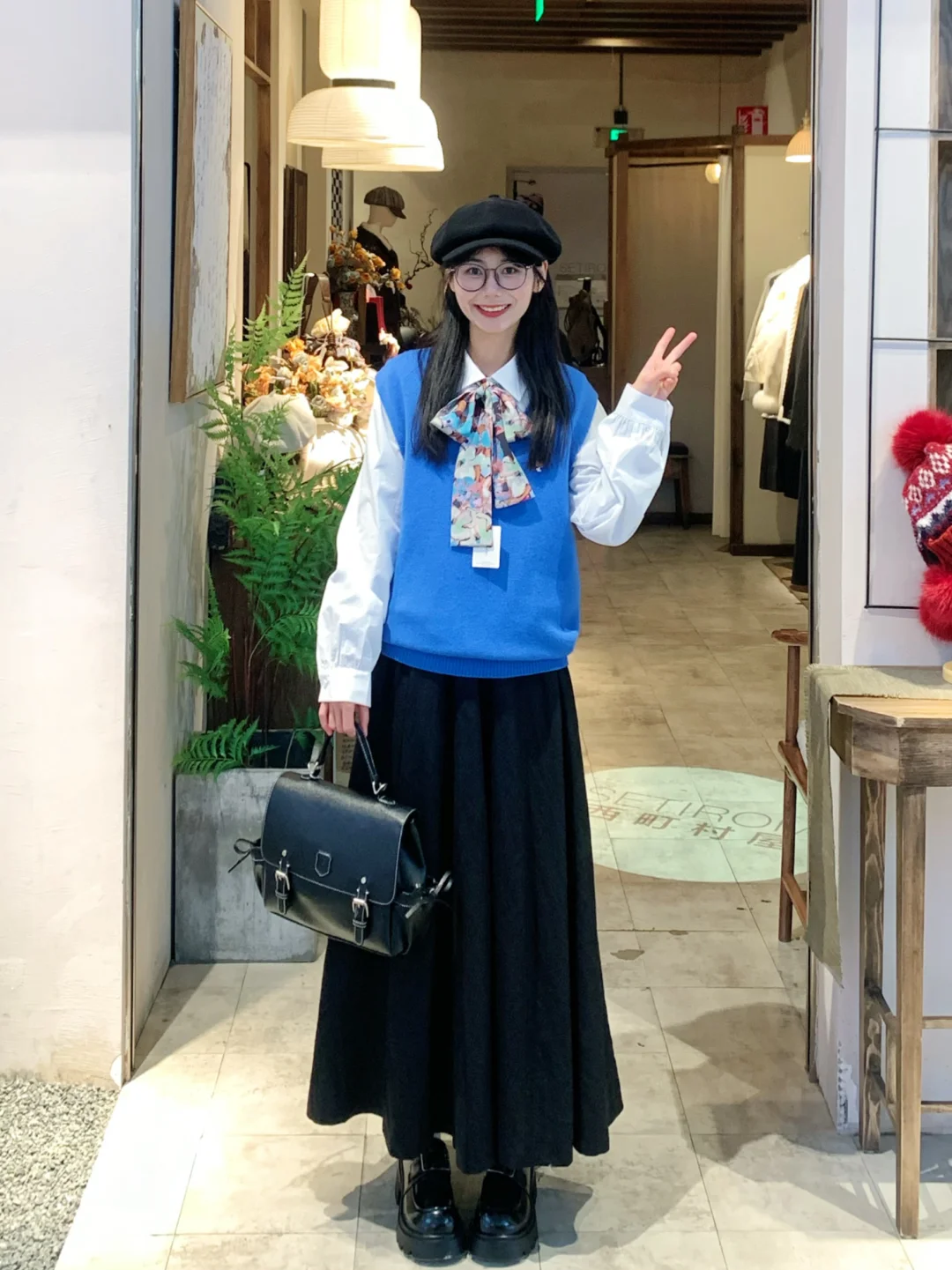 163 90｜日系学院风叠穿ootd🩵～