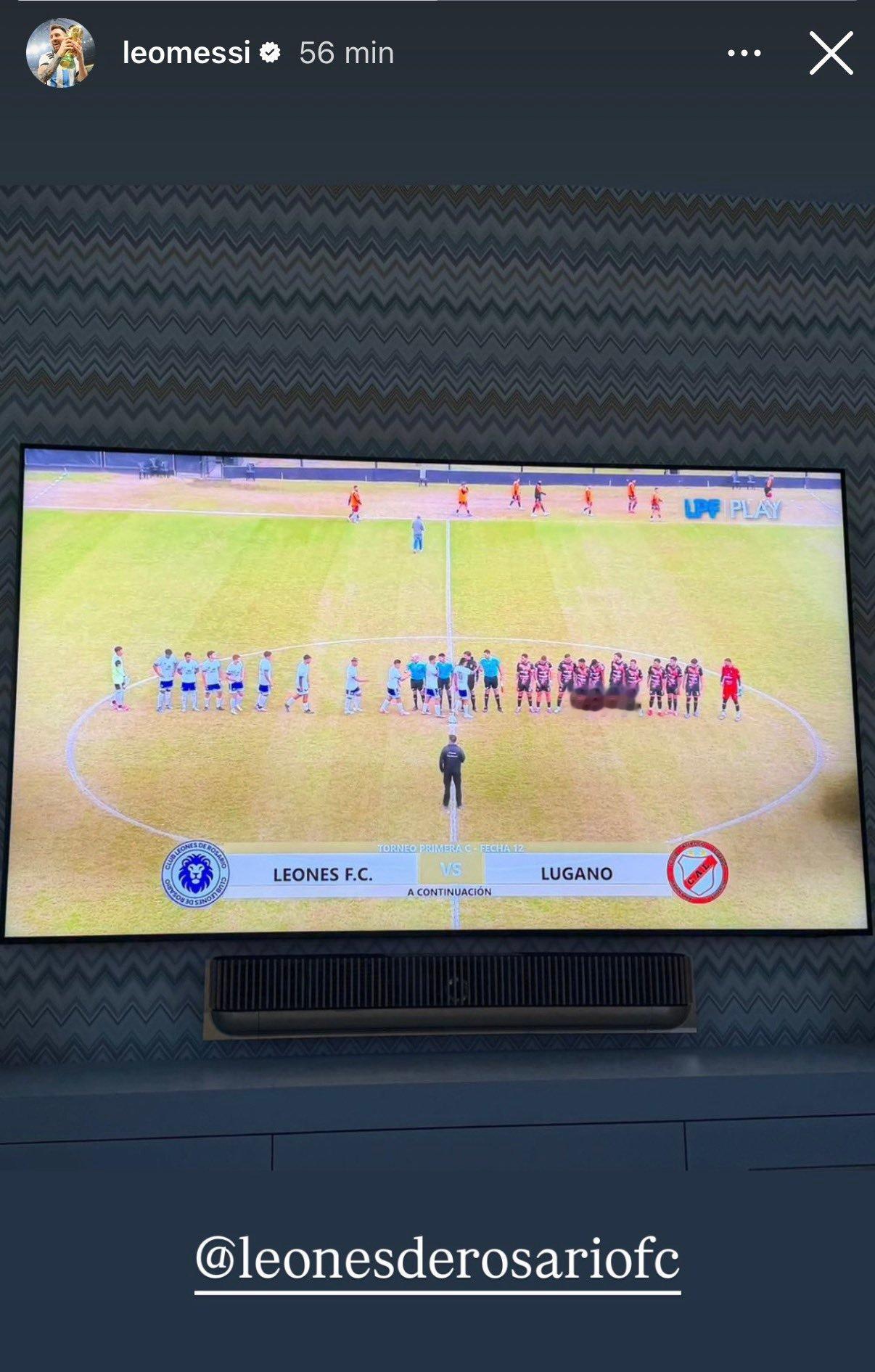 梅西INS晒照观看梅西家族球队Leones FC队的比赛！梅西梅西