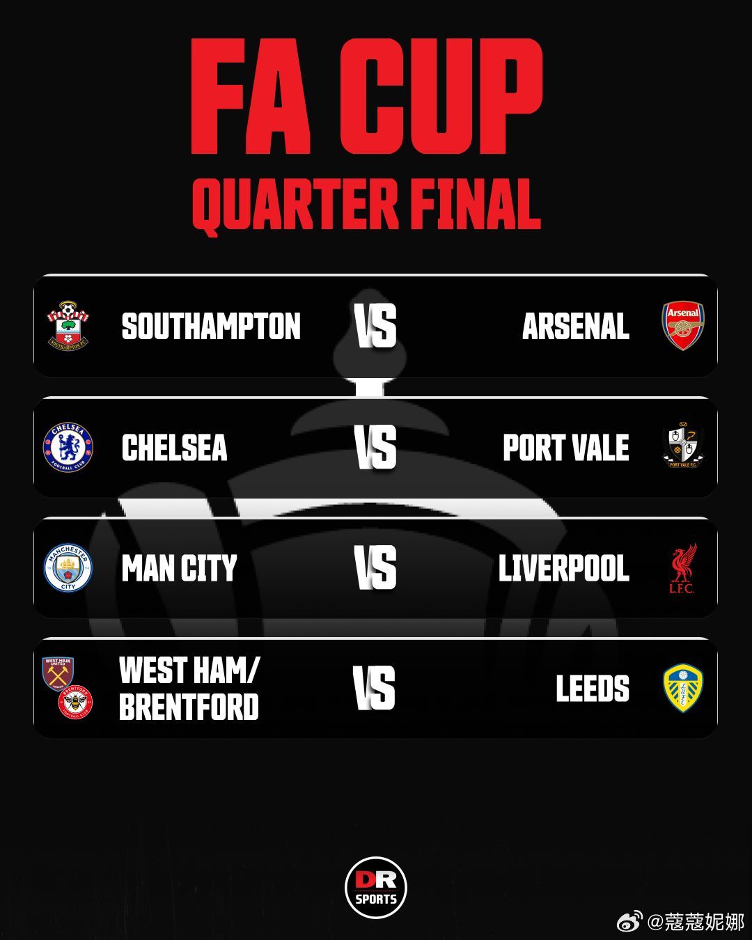 今年我厂这签运真是盖了帽了足总杯八进四对阵南安普顿而曼城要踢利物浦阿森纳阿森纳