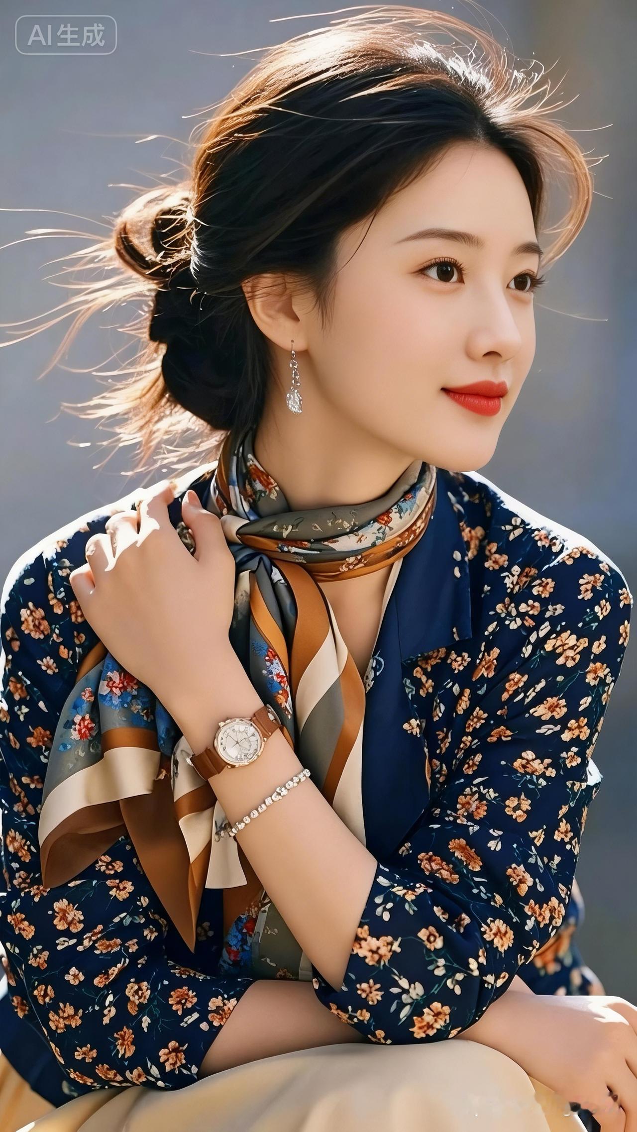 优雅复古风，精致耳环搭配，气质满满！