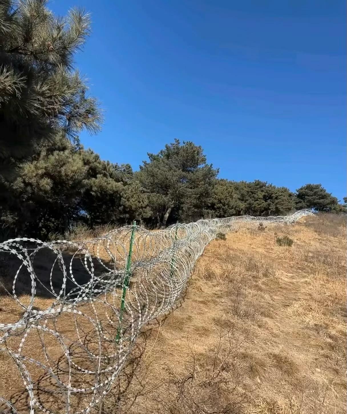 泰山疑被135公里刀片铁丝网围住

全是刀片铁丝网，会不会太危险了‼️还有就是那