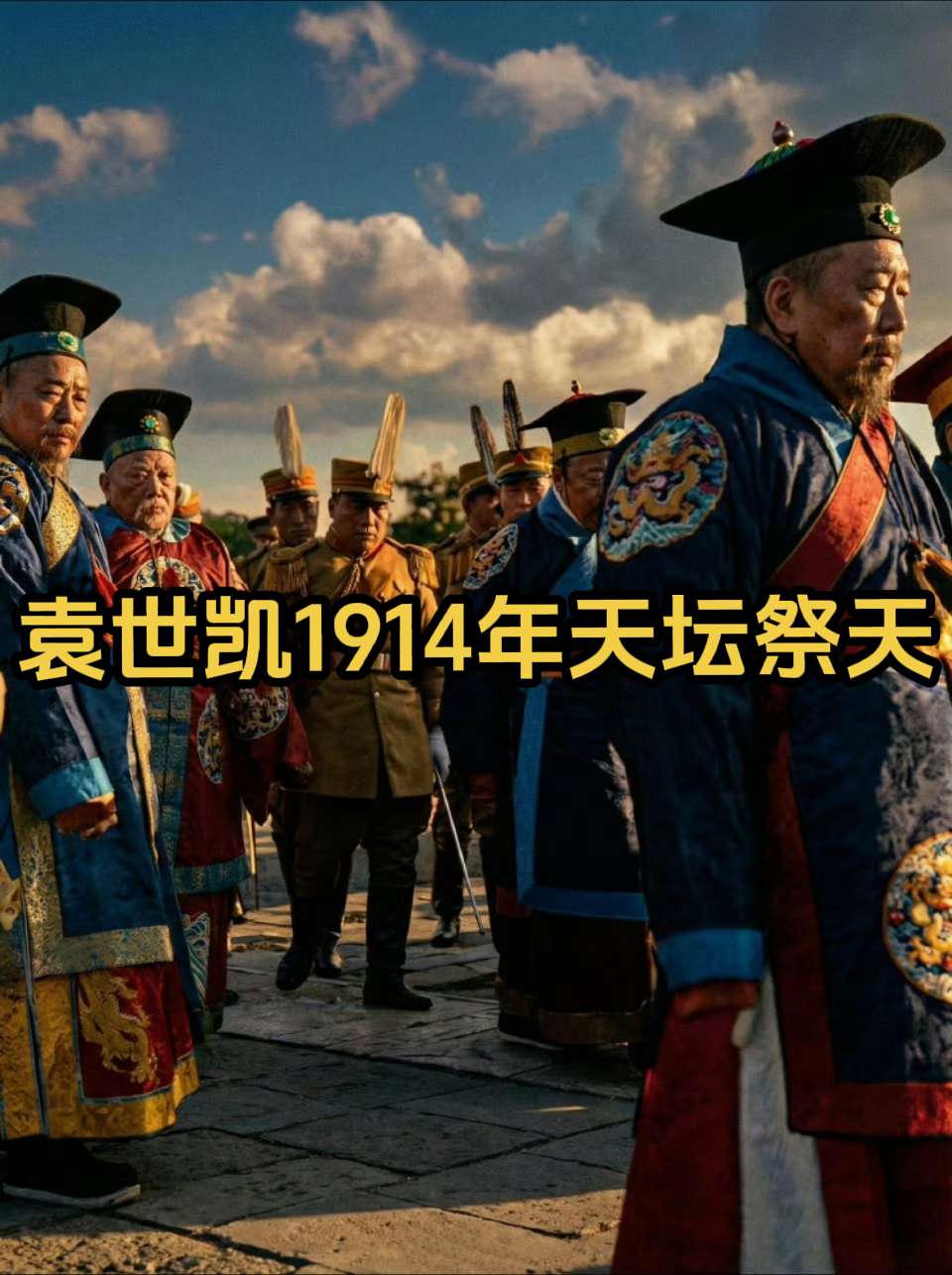 袁世凯1914年天坛祭天、民国的复古闹剧。作为祭天之所，北京天坛最后的...
